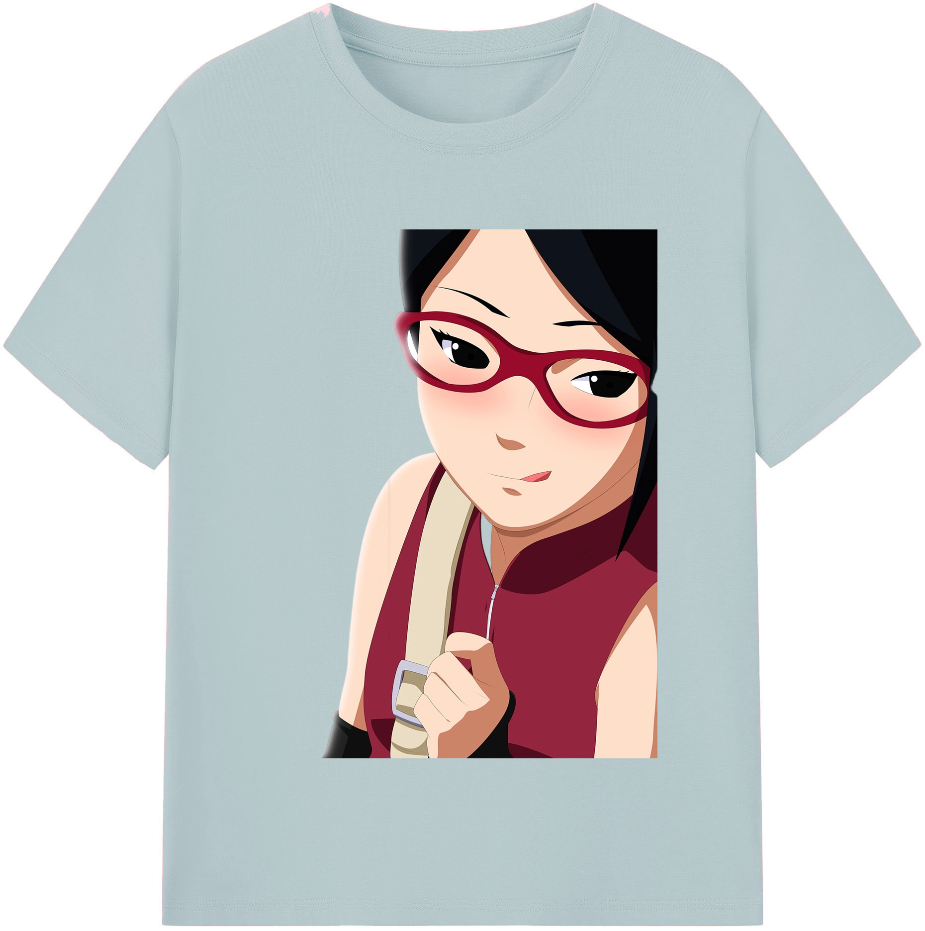 （画像用） NARUTO -ナルト- うちは サラダ Uchiha Sarada 綿100％半袖Tシャツ（フロントプリント）